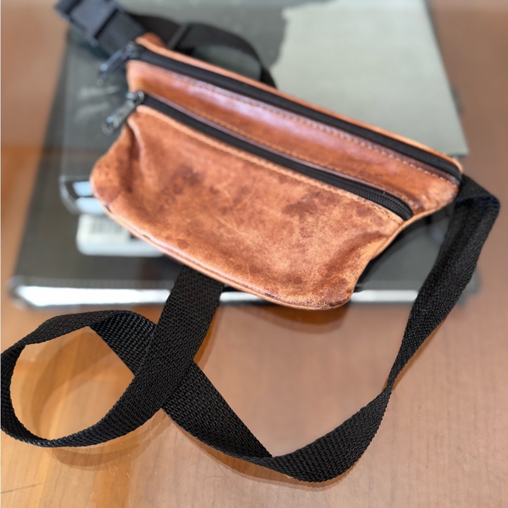Vintage Brown Suede Crossbody Bag